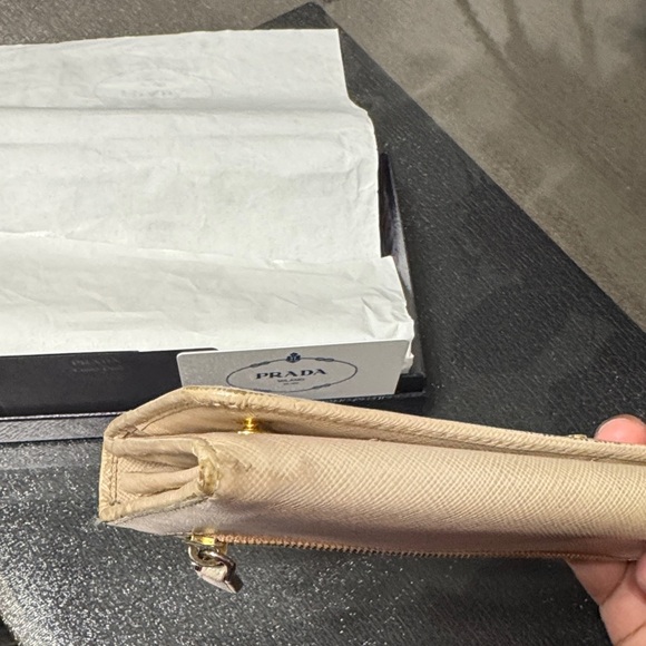 PRADA Saffiano Metal CIPRIA Wallet with Gold Logo - Picture 9 of 16